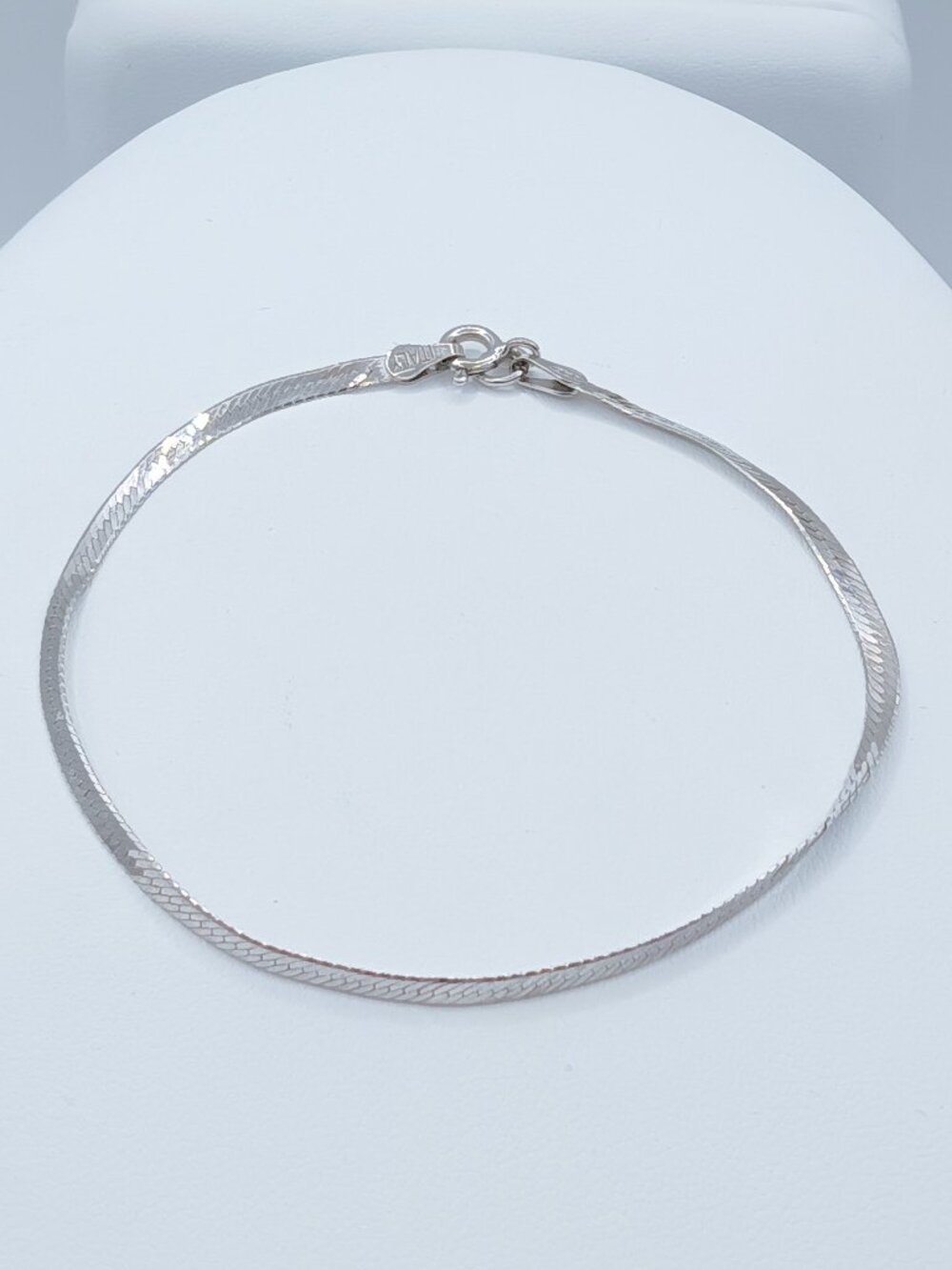 Vintage ITALY 925 Sterling Silver Herringbone Bracelet